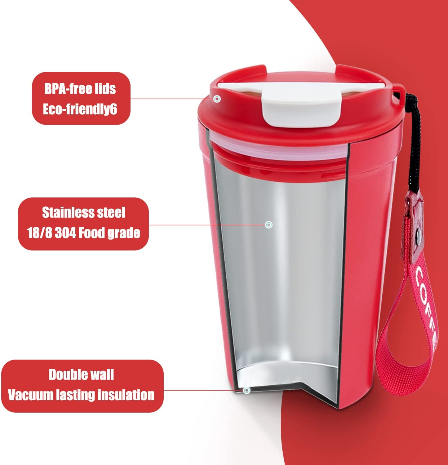 Gimnasium hou warm vlekvrye staal aangepaste ge&iuml;soleerde bekerverspreider