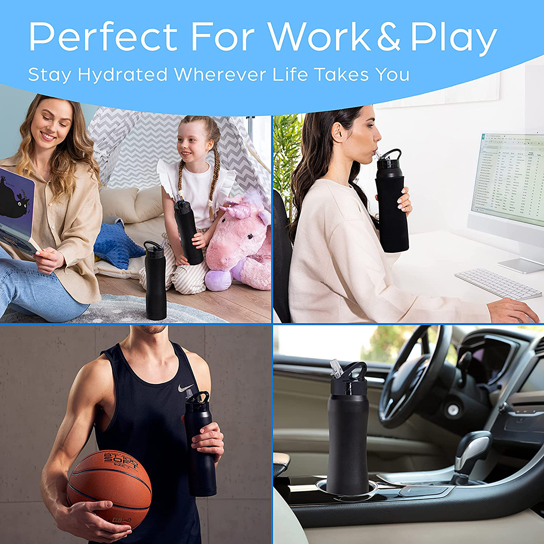 Grootmaat hou koue metaal herbruikbare ge&iuml;soleerde fietswaterbottel