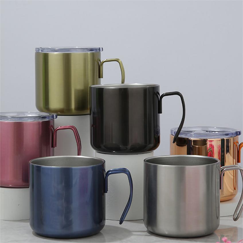 Maklike dra sterk metaal buite stap kampeerbeker met handvatsel