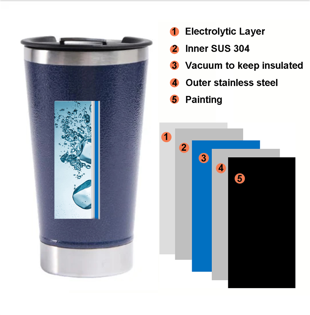 Wholesell hou koud herbruikbare metaalbierbekers met opener