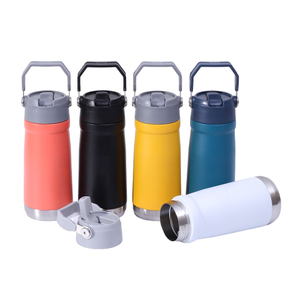 Iceflow vlekvrye staal lekvaste koppie met strooi en handvatsel