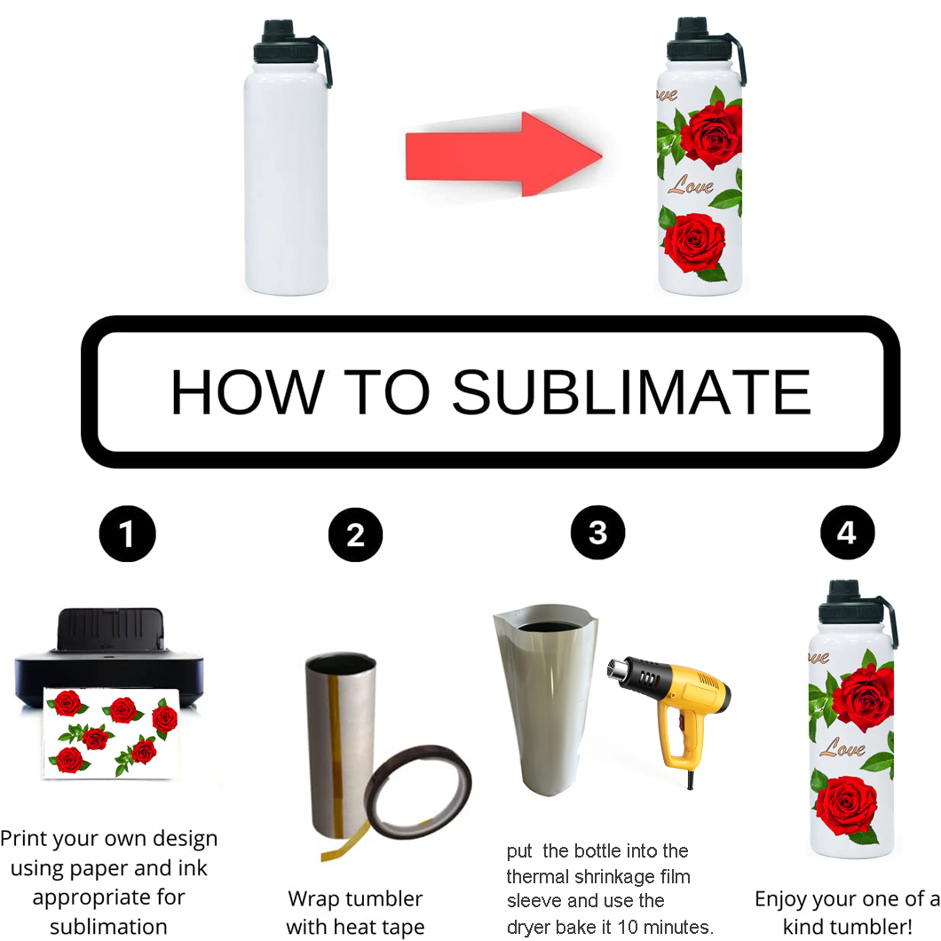 DIY Aangepaste geskenk sublimasie metaal ge&iuml;soleerde waterbottel 